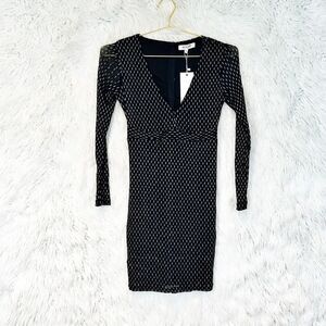 WYLDR black long sheath dress with silver metallic accents